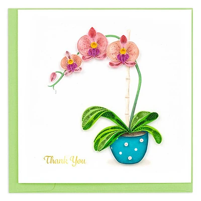 Quilling Potted Orchid Thank You Card