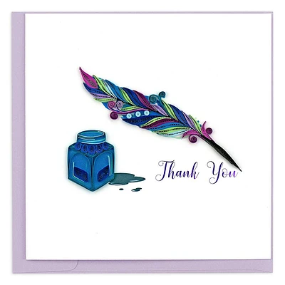 Quilling Quill & Ink Thank You Card