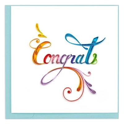 Quilling Rainbow Congratulations Card