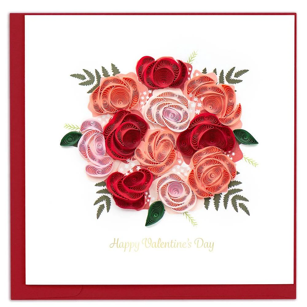 Quilling Bouquet Valentine's Day Card