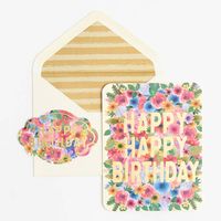 Happy Happy Floral Birthday Card