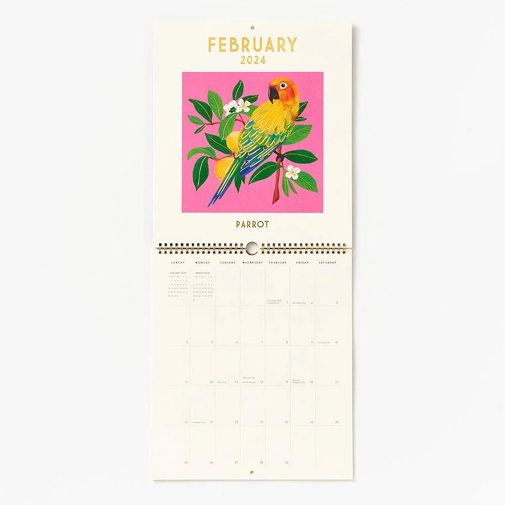 2024 Birth-Month Bird Wall Calendar