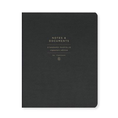 Black Faux Leather Padfolio