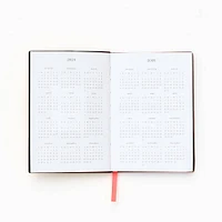 2024-2025 Monochrome Floral Vase Leather Weekly Planner