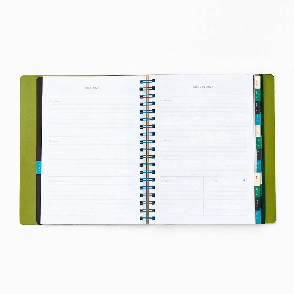 2024-2025 Paper Source Teal Floral Patchwork Weekly Planner