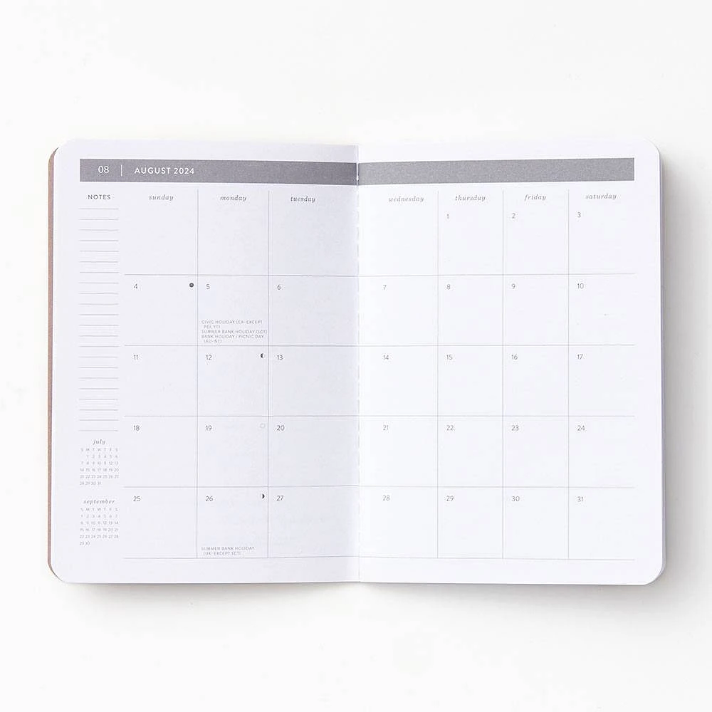 2024-2025 Paper Source Neutral Quadrants Monthly Planner