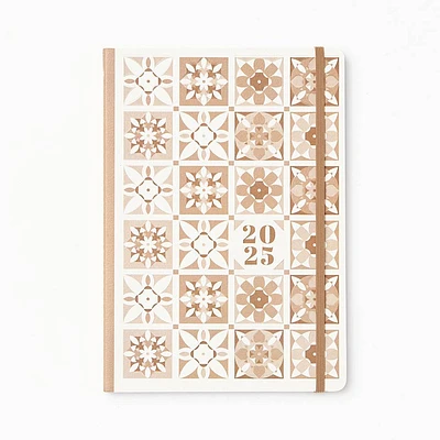 2024-2025 Paper Source Neutral Floral Tile Monthly Planner