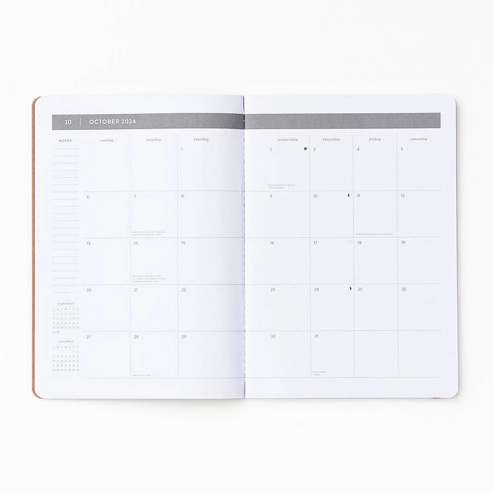 2024-2025 Paper Source Neutral Floral Tile Monthly Planner