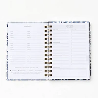 2024-2025 Paper Source Blue Striped Floral Petite Monthly Planner