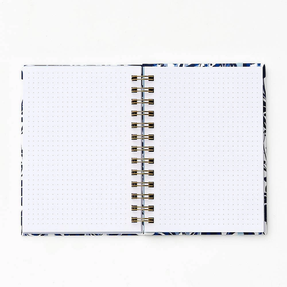 2024-2025 Paper Source Blue Striped Floral Petite Monthly Planner