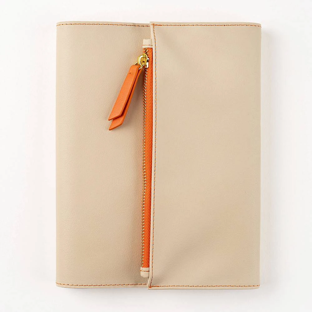 Paper Source A5 Journal Cover Clutch in Beige and Orange