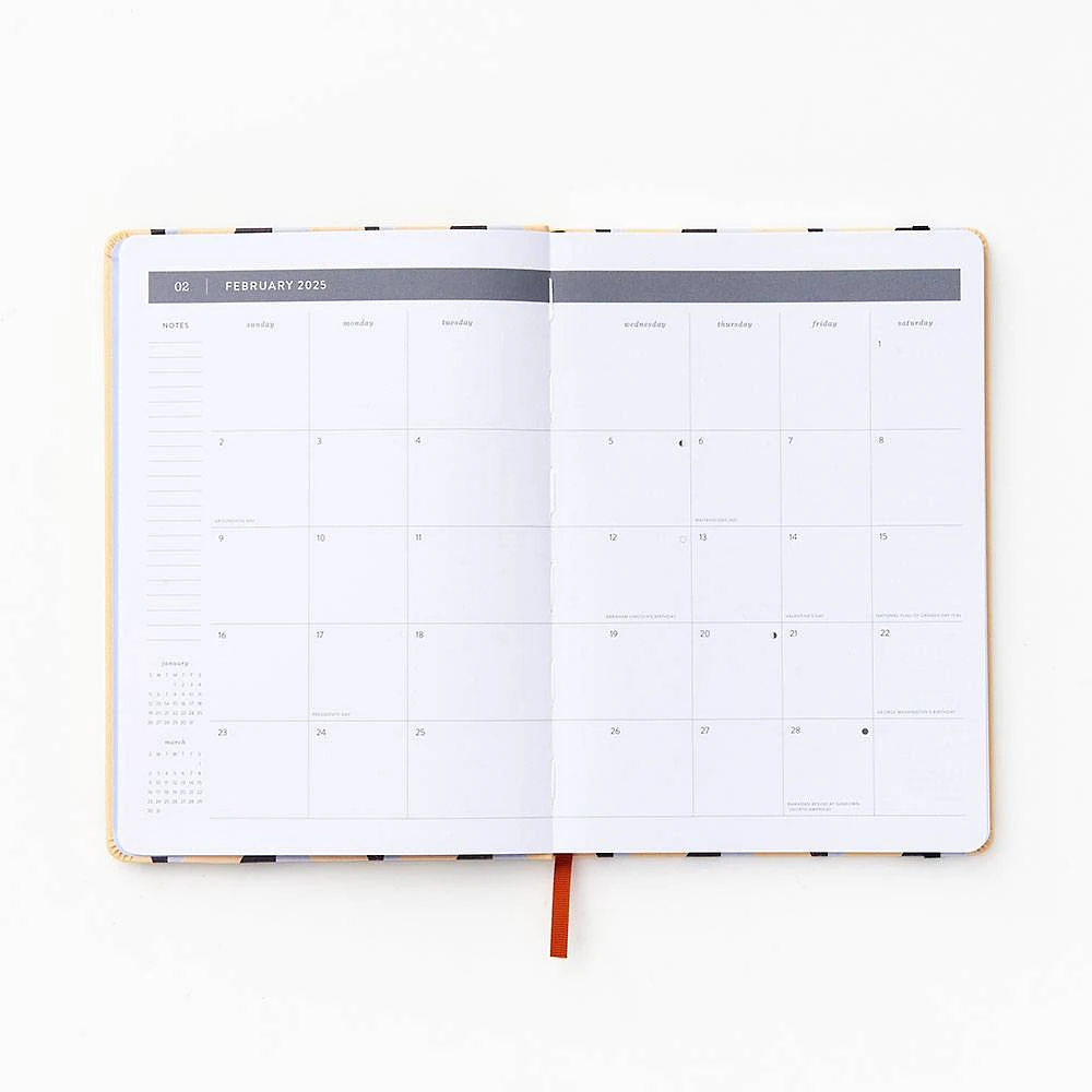 2025 Paper Source Simplistic Lines Monthly Planner