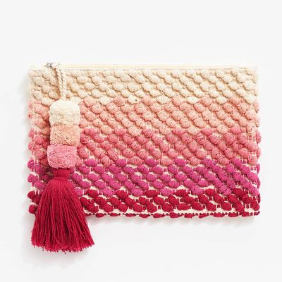 Pink Ombre Woven Pouch