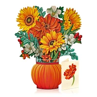 Pumpkin Harvest Pop-Up Bouquet Thanksgiving Card