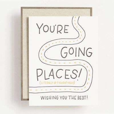 You're Going Places Goodbye Card