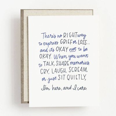 I'm Here and I Care Sympathy Card