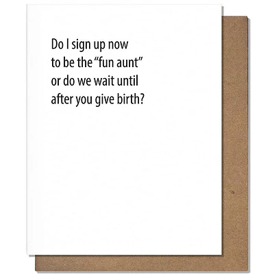 Fun Aunt New Baby Card