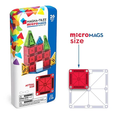 MAGNA-TILES microMAGS Travel Magnetic Construction Set