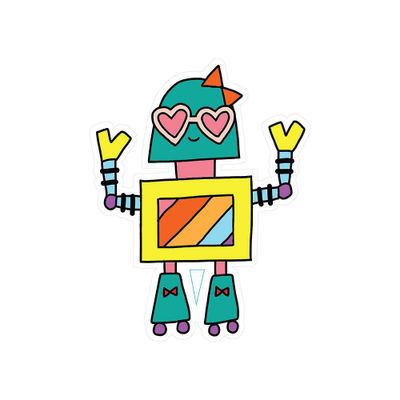 Pipsticks Roller Robot Vinyl Sticker