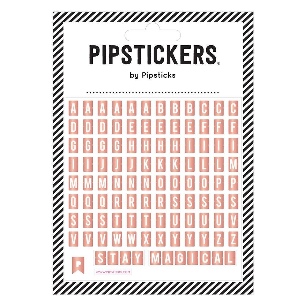 Pipsticks Rose Gold Alphabet Stickers