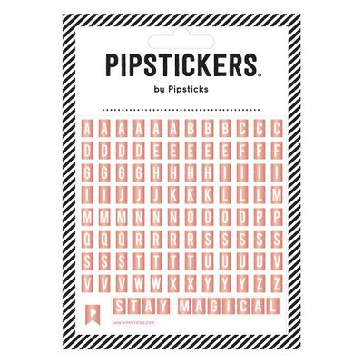 Pipsticks Rose Gold Alphabet Stickers