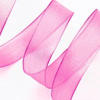 Wired Organdy Fuchsia Ribbon