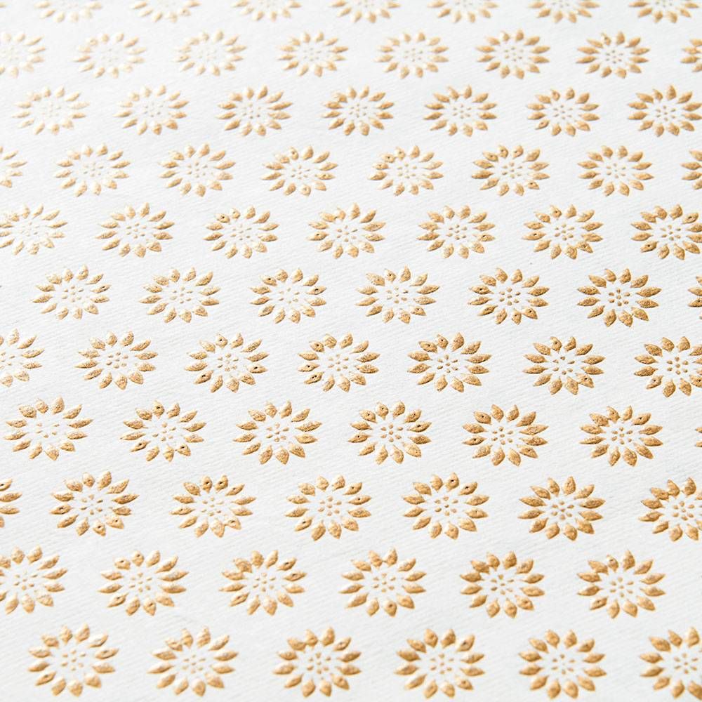 Gold Starburst Repeat on Cream Handmade Paper