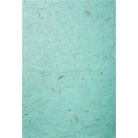 Natural Fibers on Teal Handmade Paper