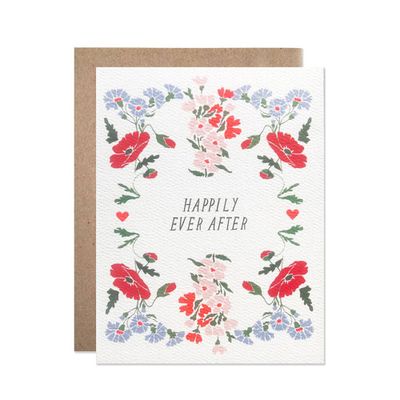 Happily Ever After Poppy & Cornflower Wedding Card
