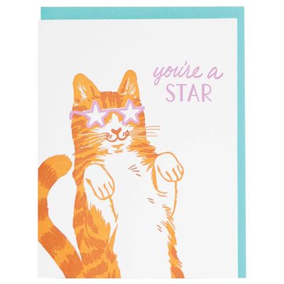 Star Cat Greeting Card
