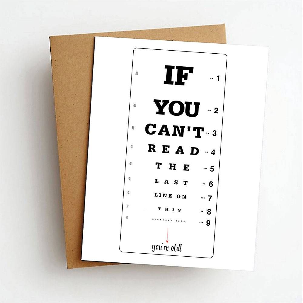 Can't Read This Chart Birthday Card