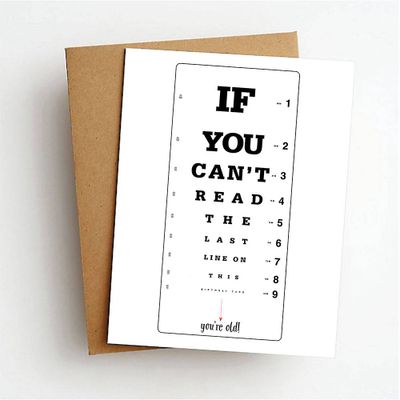 Can't Read This Chart Birthday Card