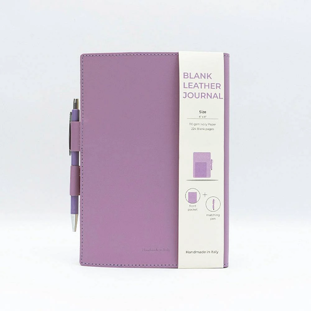 Purple Leather Journal With Pen