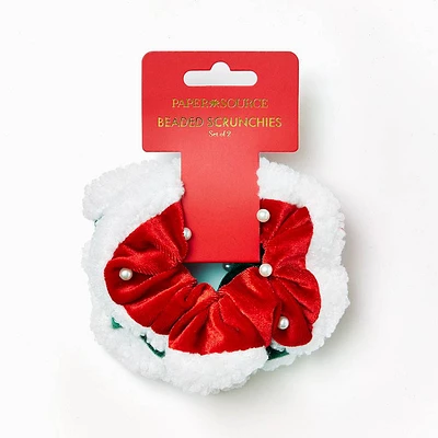 Holiday Beaded Scrunchies