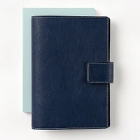 Paper Source Nautic Blue A5 Leather Journal Cover with Clasp