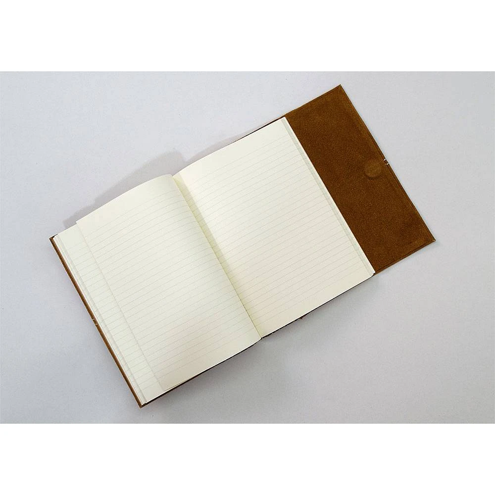 Brown Suede Journal with Weave Design