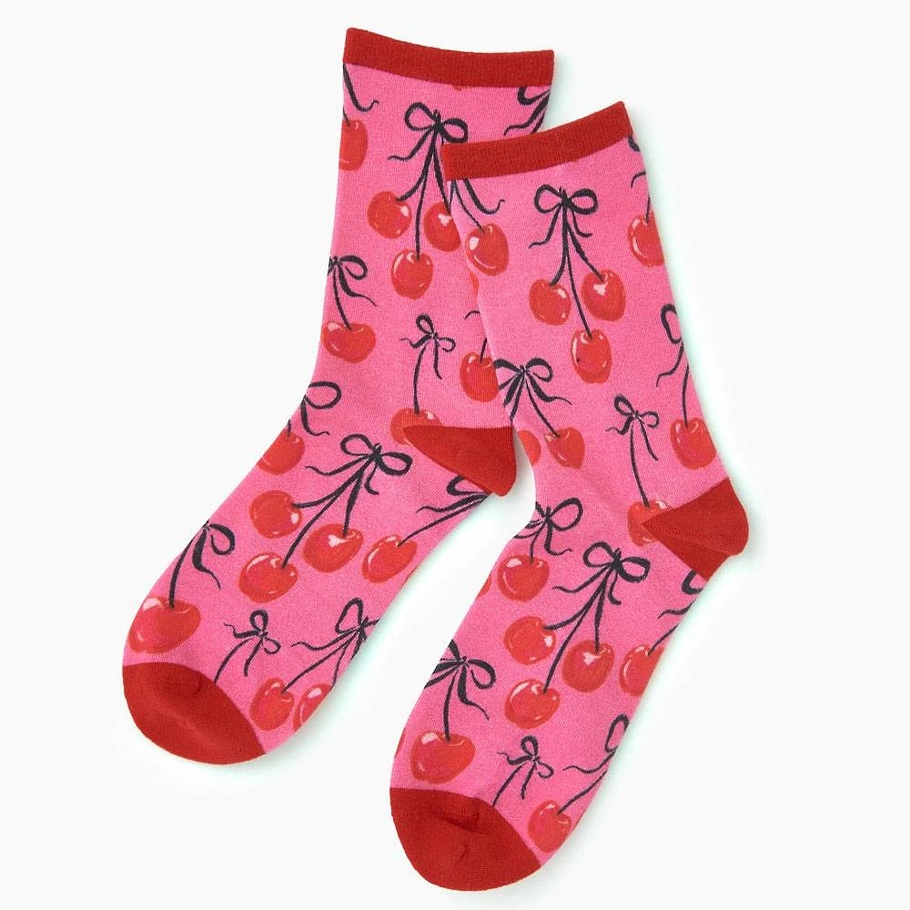 Cherry Bow Socks