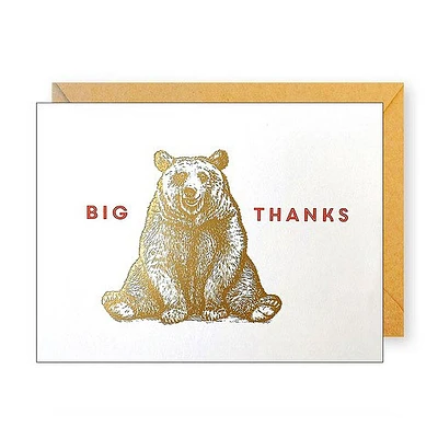 Big Thanks Bear Thank You Card