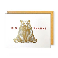 Big Thanks Bear Thank You Card