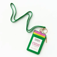 Colorblock Card Holder and Lanyard