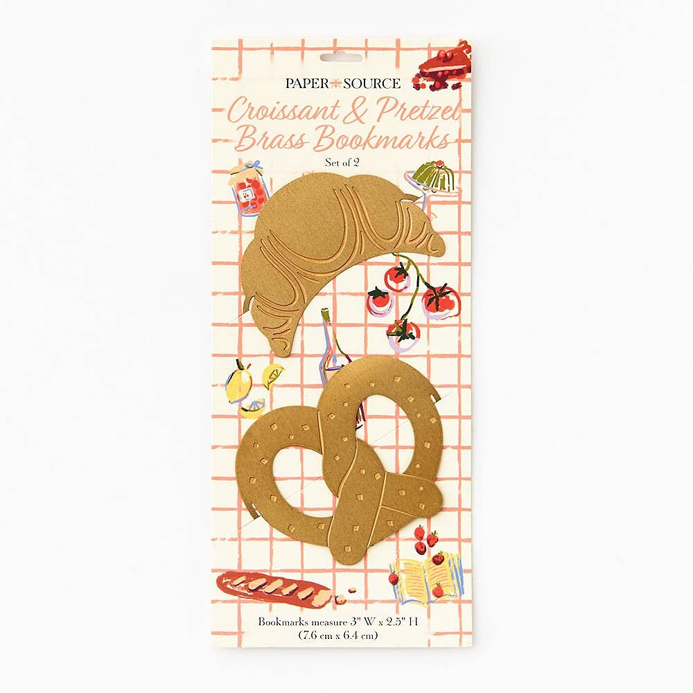 Brass Pretzel and Croissant Page Markers