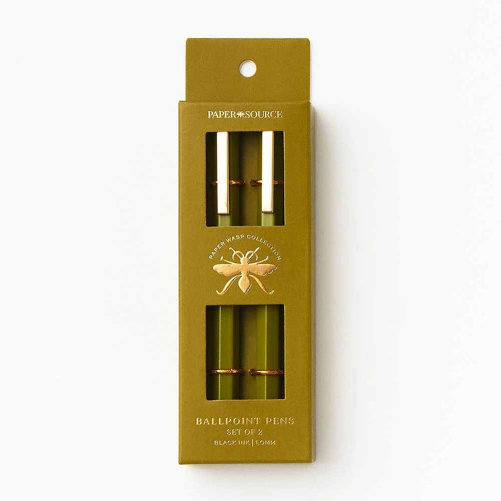 Olive Paper Wasp Ballpoint Pens