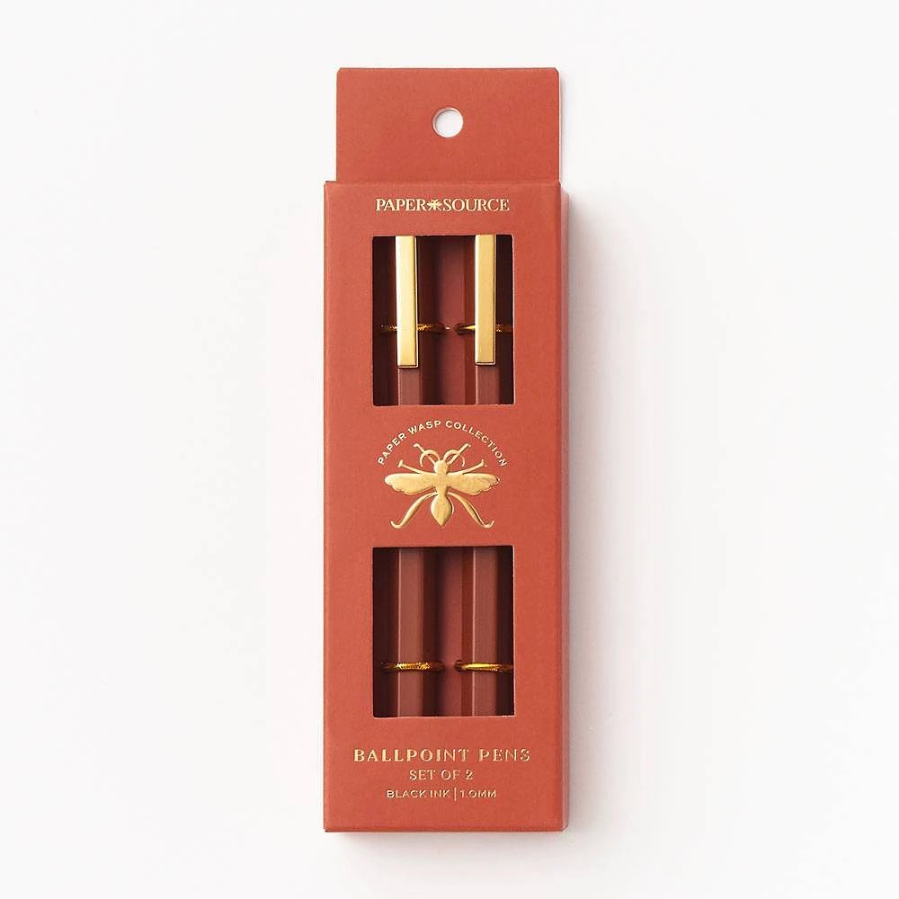 Rust Paper Wasp Ballpoint Pens