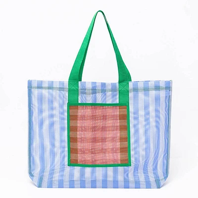 Stripe Mesh Tote Bag