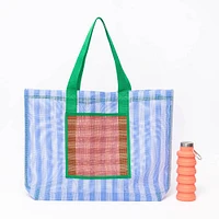 Stripe Mesh Tote Bag