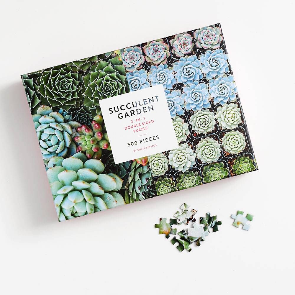 Succulent Garden Double Sided Puzzle