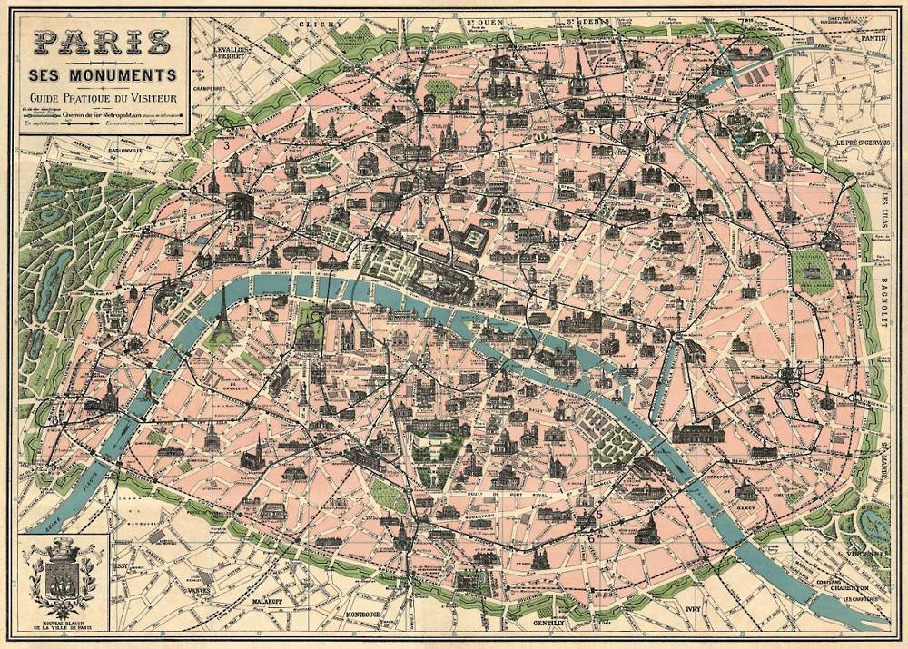 Paris Map Flat Wrap