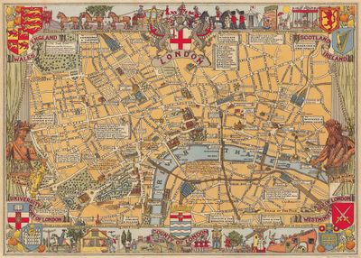London Map Flat Wrap