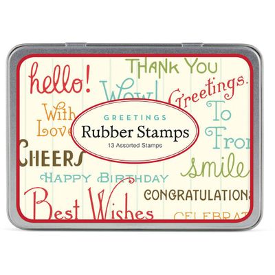 Printer Type Alphabet Lowercase Rubber Stamp Set