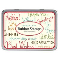 Greetings Rubber Stamp Set